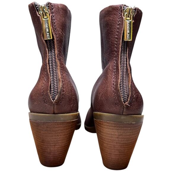BANDOLINO Joined To Me Women's Size 8 Brown Leather Cap Toe Booties Ankle - Picture 4 of 13